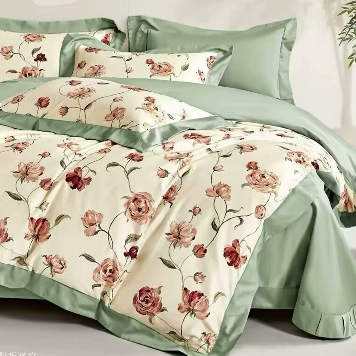 91家纺网 家纺一手货源 找家纺 （总）未来家居 2025新款优帝100支贡缎长绒棉四件套-1