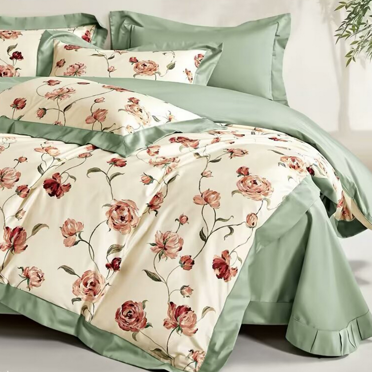 91家纺网 家纺一手货源 找家纺 （总）未来家居 2025新款优帝100支贡缎长绒棉四件套-1