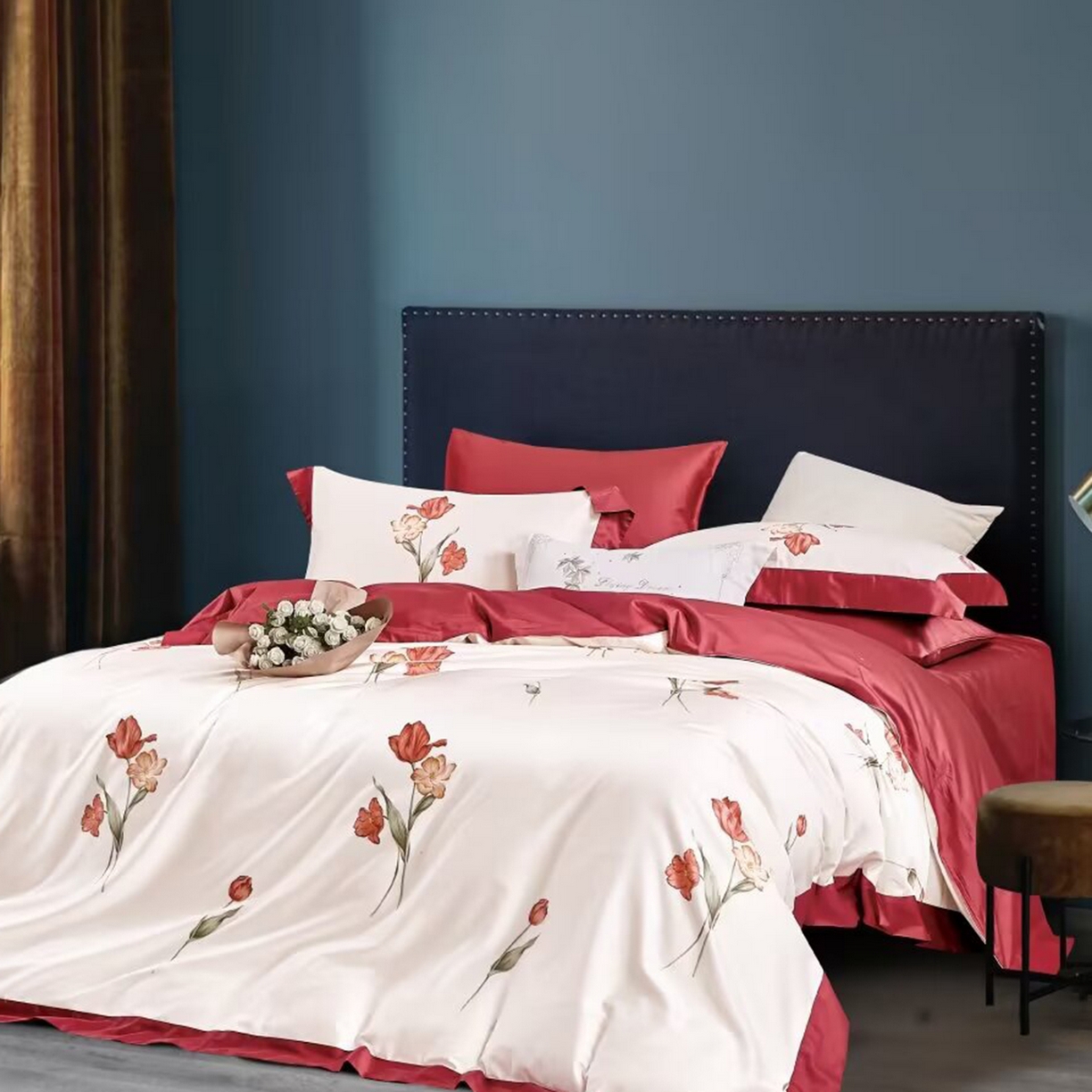 91家纺网 家纺一手货源 找家纺 （总）未来家居 2025新款优帝100支贡缎长绒棉四件套-1