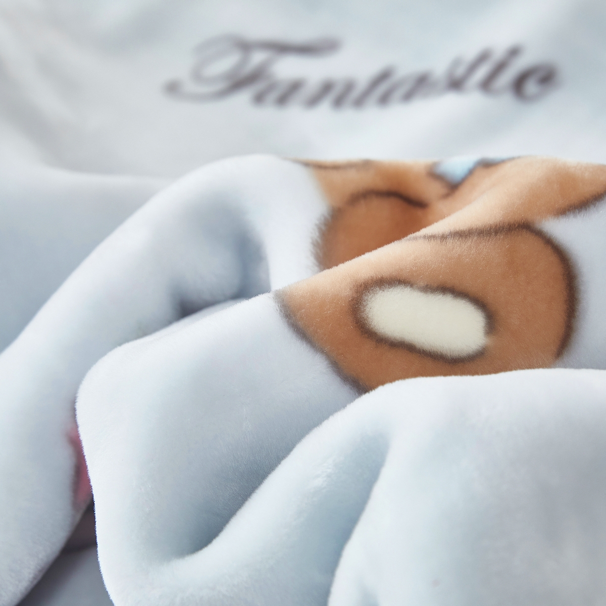 91家纺网 家纺一手货源 找家纺 丹兰 2025新款大版拉舍尔毛毯 C版 022躲猫猫-蓝