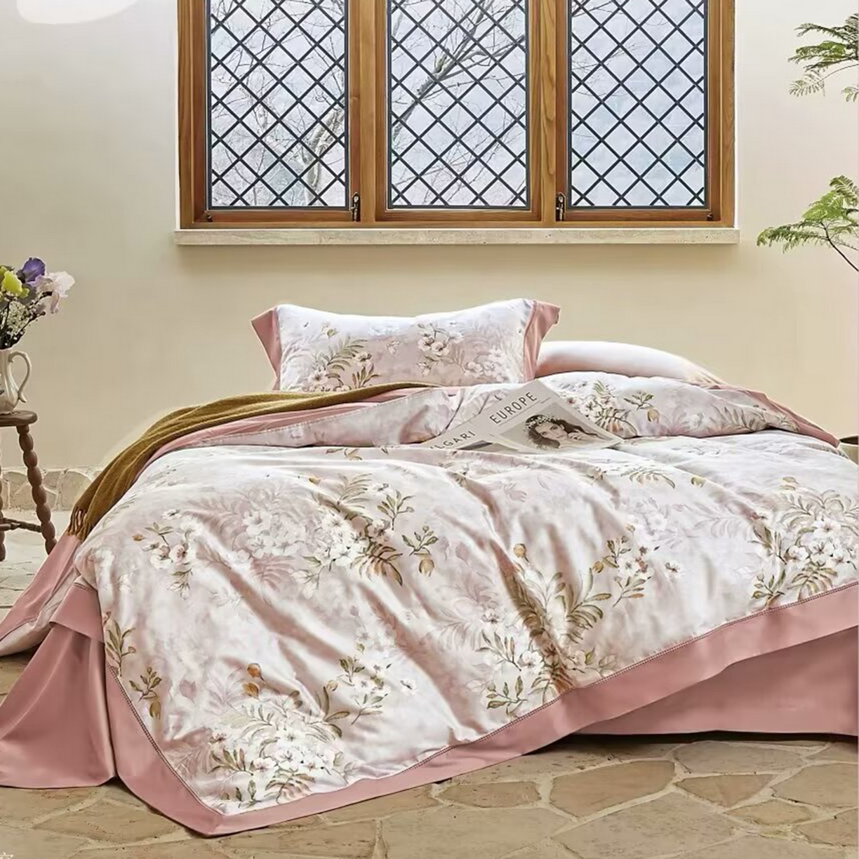 91家纺网 家纺一手货源 找家纺 （总）未来家居 2025新款优帝100支贡缎长绒棉四件套-1