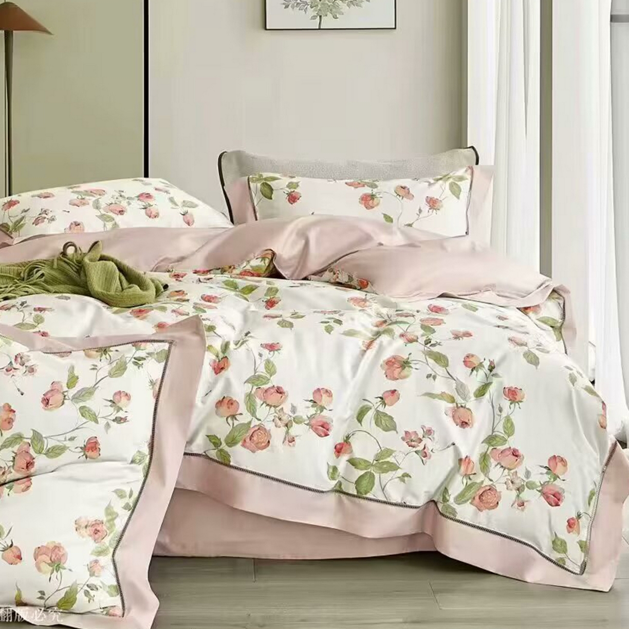 91家纺网 家纺一手货源 找家纺 （总）未来家居 2025新款优帝100支贡缎长绒棉四件套-1