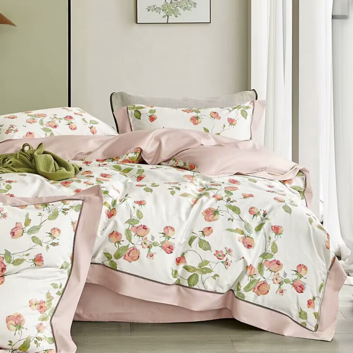 91家纺网 家纺一手货源 找家纺 （总）未来家居 2025新款优帝100支贡缎长绒棉四件套-1