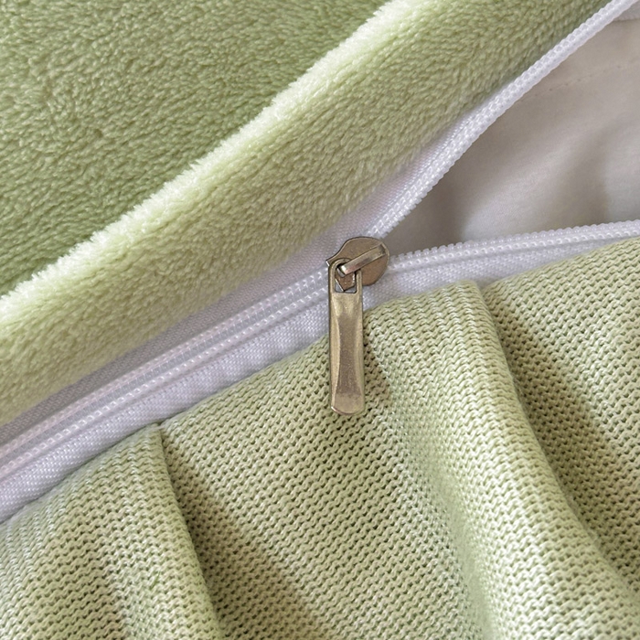 91家纺网 家纺一手货源 找家纺 瑞宝 2025新款全消光牛奶绒床裙四件套-花期如梦 花期如梦-青柠绿