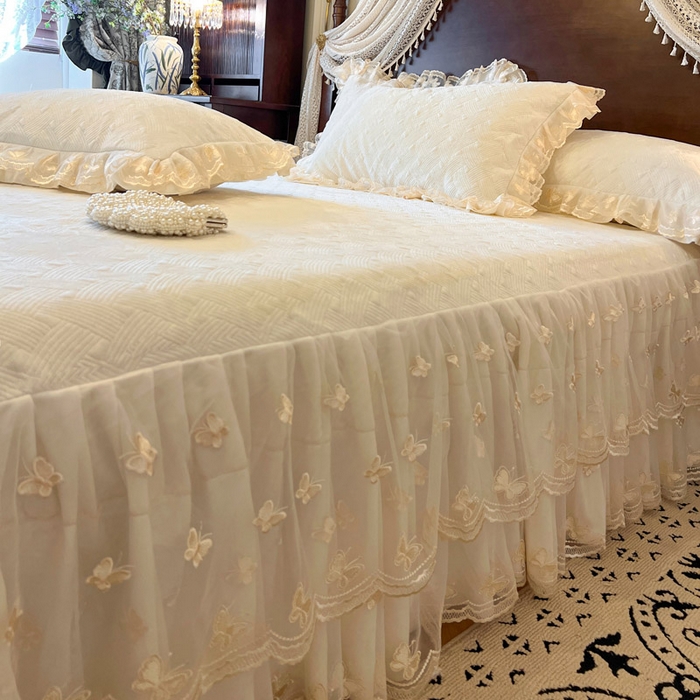 91家纺网 家纺一手货源 找家纺 （总）瑞宝 2025新款宝宝绒夹棉床裙四件套-香奢丽影