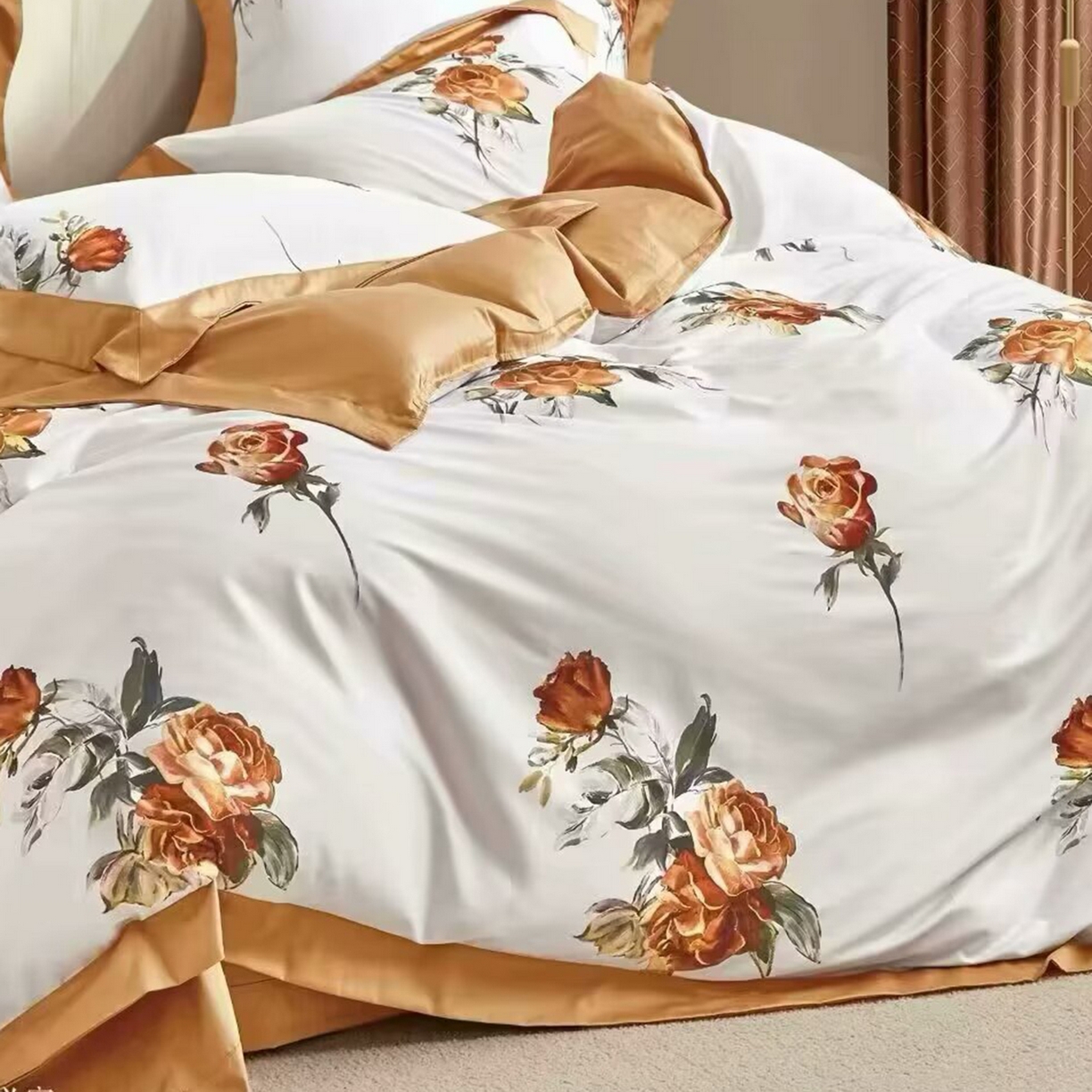 91家纺网 家纺一手货源 找家纺 （总）未来家居 2025新款优帝100支贡缎长绒棉四件套-1