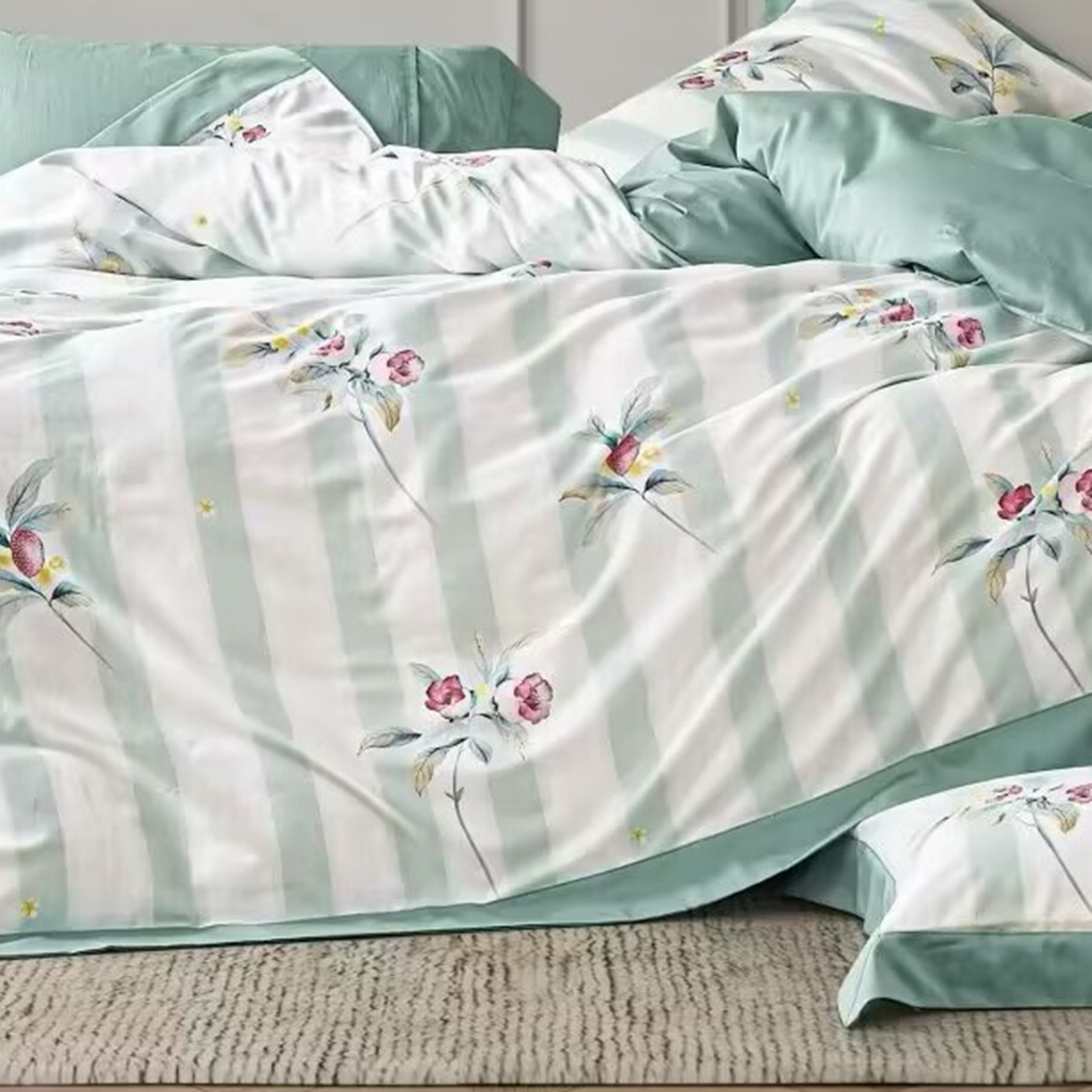 91家纺网 家纺一手货源 找家纺 （总）未来家居 2025新款优帝100支贡缎长绒棉四件套-1