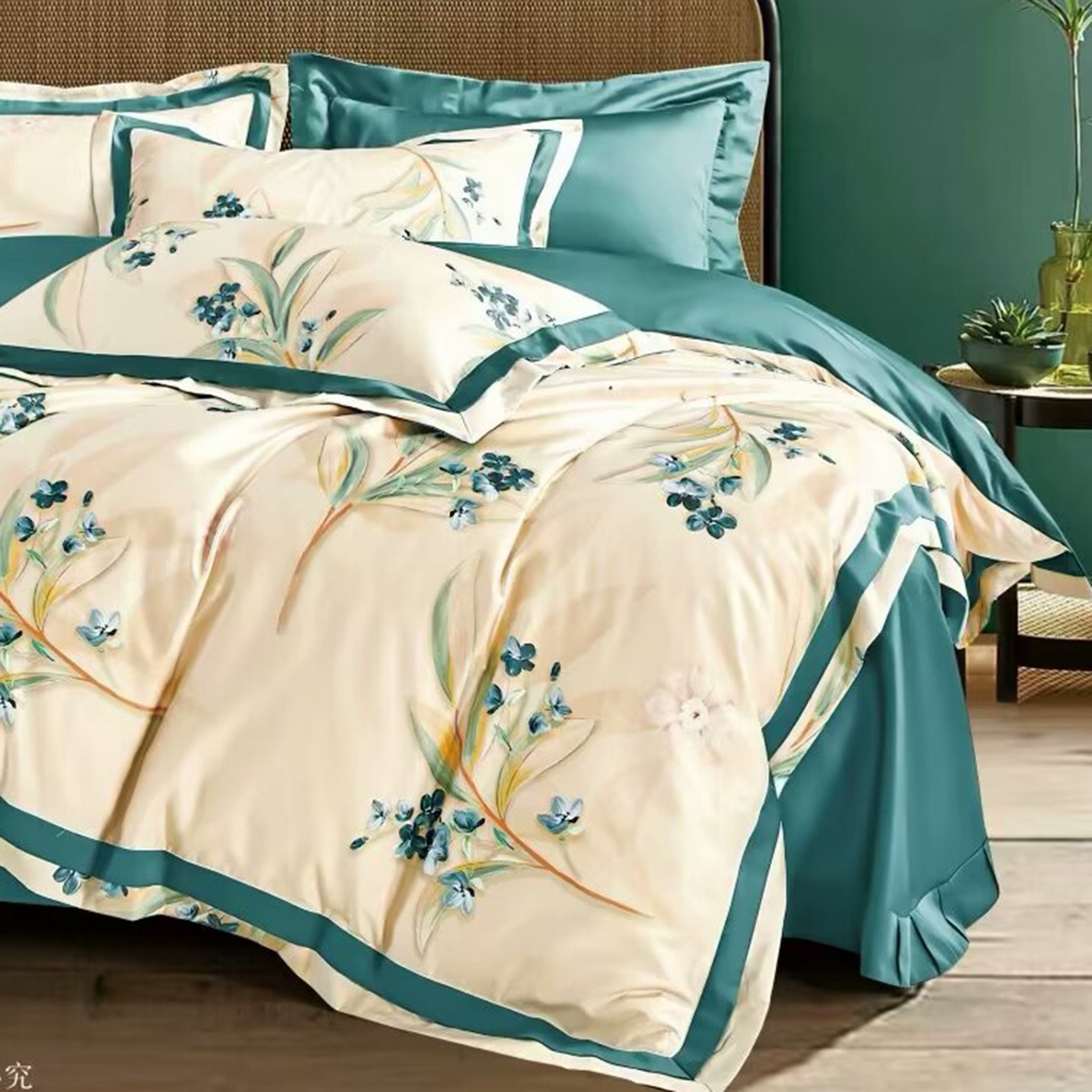 91家纺网 家纺一手货源 找家纺 （总）未来家居 2025新款优帝100支贡缎长绒棉四件套-1