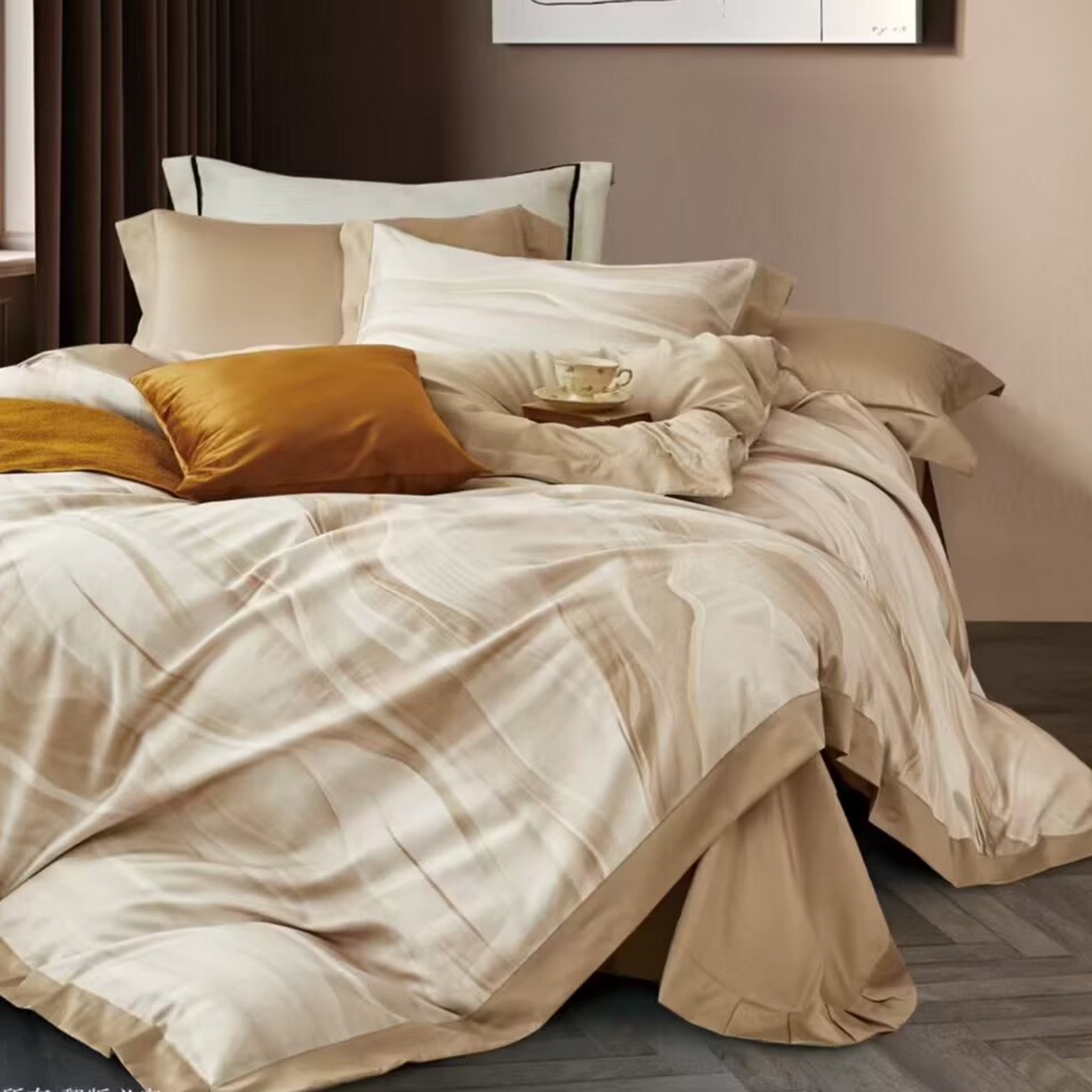 91家纺网 家纺一手货源 找家纺 （总）未来家居 2025新款优帝100支贡缎长绒棉四件套-1