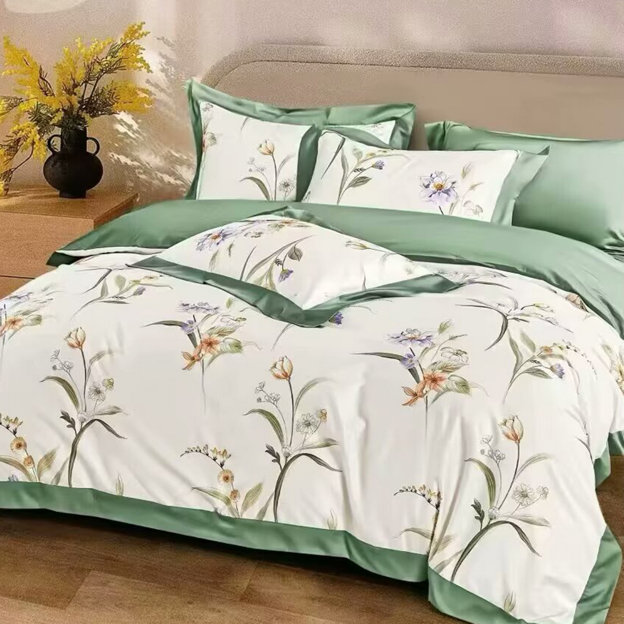 91家纺网 家纺一手货源 找家纺 （总）未来家居 2025新款优帝100支贡缎长绒棉四件套-1