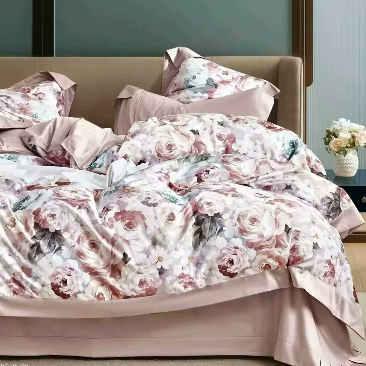 91家纺网 家纺一手货源 找家纺 （总）未来家居 2025新款优帝100支贡缎长绒棉四件套-1