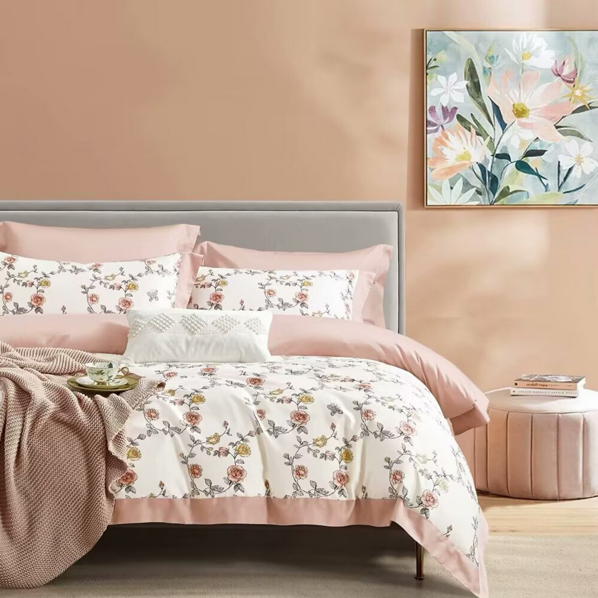 91家纺网 家纺一手货源 找家纺 （总）未来家居 2025新款优帝100支贡缎长绒棉四件套-1