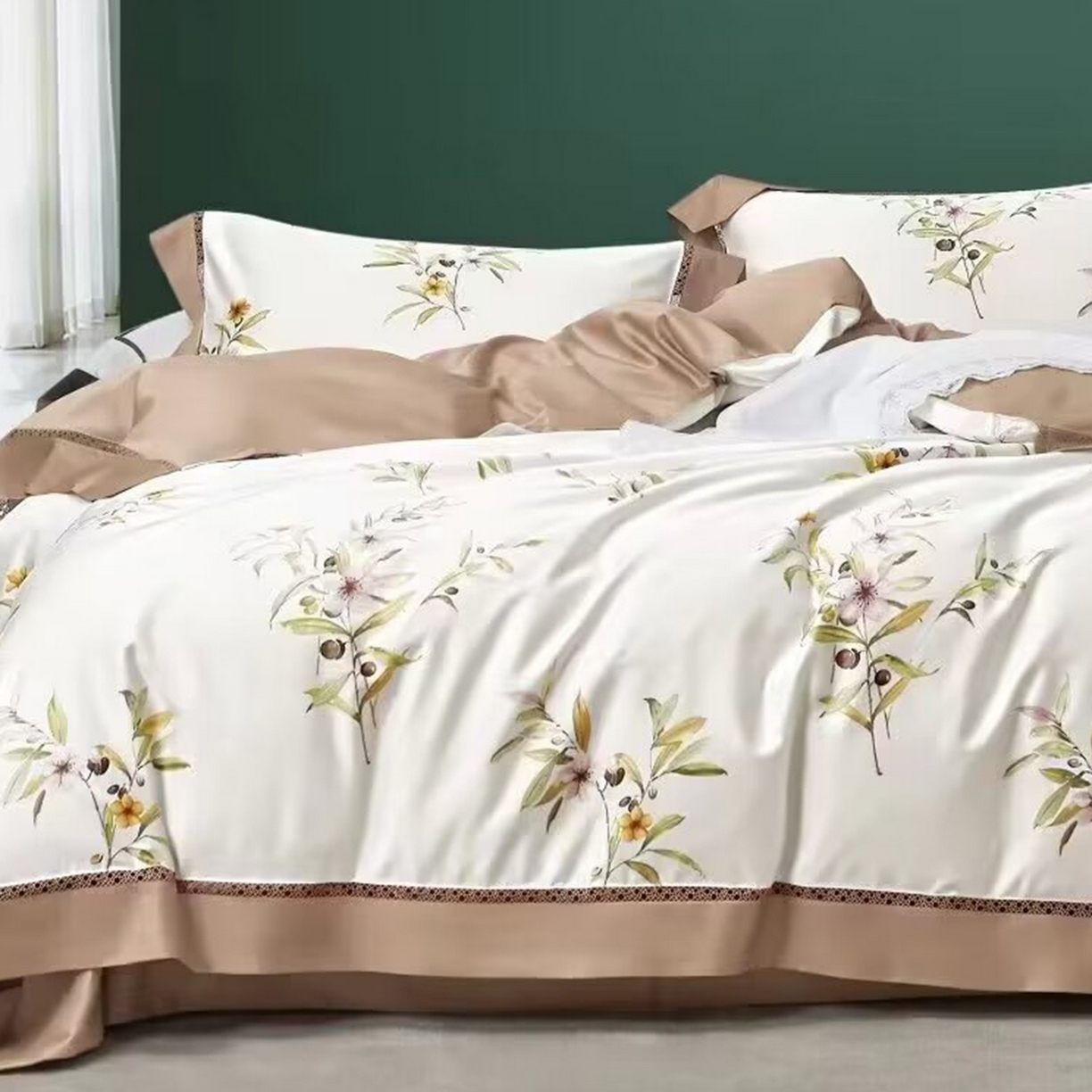 91家纺网 家纺一手货源 找家纺 （总）未来家居 2025新款优帝100支贡缎长绒棉四件套-1