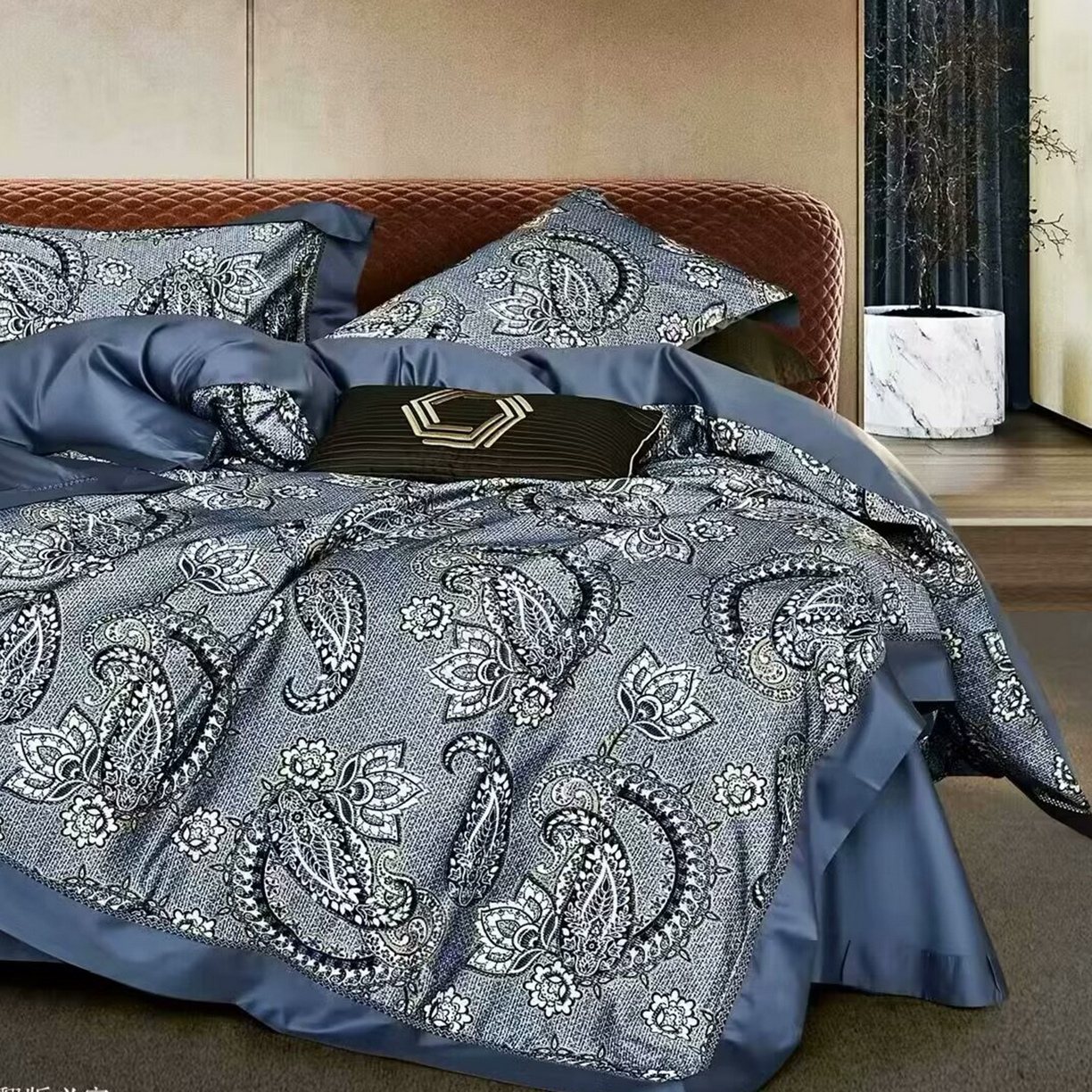 91家纺网 家纺一手货源 找家纺 （总）未来家居 2025新款优帝100支贡缎长绒棉四件套-1