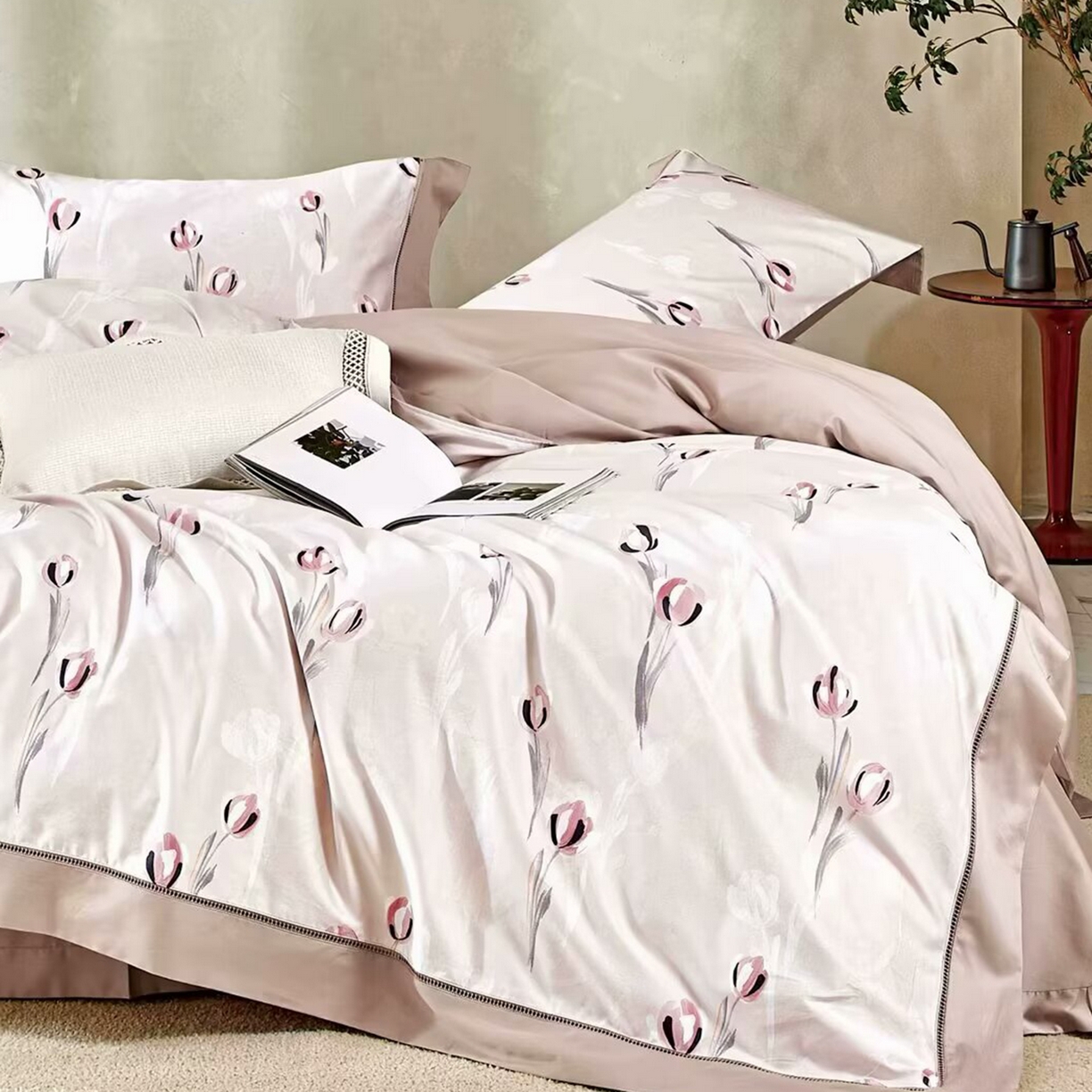 91家纺网 家纺一手货源 找家纺 （总）未来家居 2025新款优帝100支贡缎长绒棉四件套-1