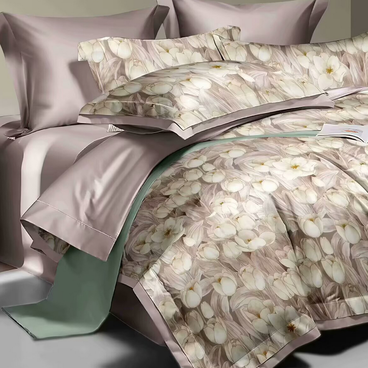 91家纺网 家纺一手货源 找家纺 （总）未来家居 2025新款UD活性印染铂金贡缎长绒棉四件套