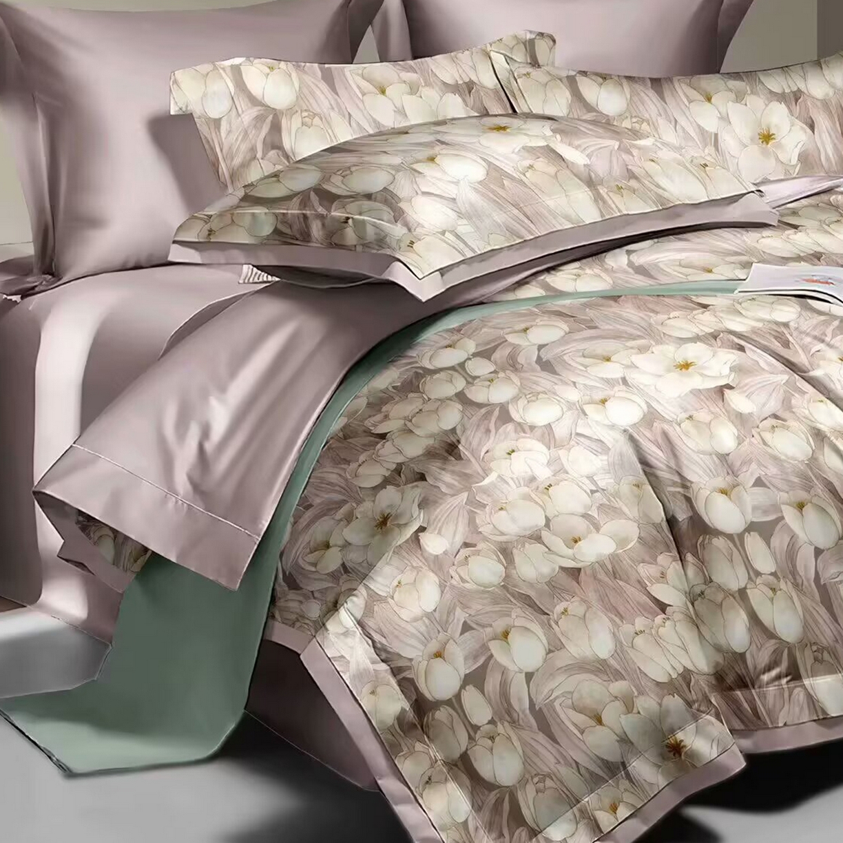 91家纺网 家纺一手货源 找家纺 （总）未来家居 2025新款UD活性印染铂金贡缎长绒棉四件套