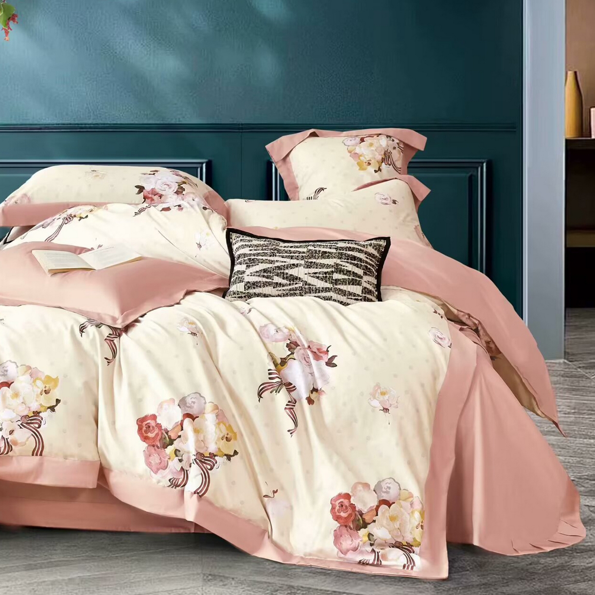 91家纺网 家纺一手货源 找家纺 （总）未来家居 2025新款UD活性印染铂金贡缎长绒棉四件套