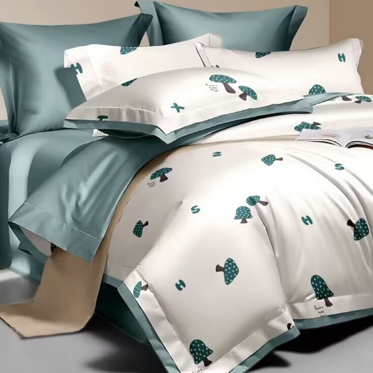 91家纺网 家纺一手货源 找家纺 （总）未来家居 2025新款UD活性印染铂金贡缎长绒棉四件套