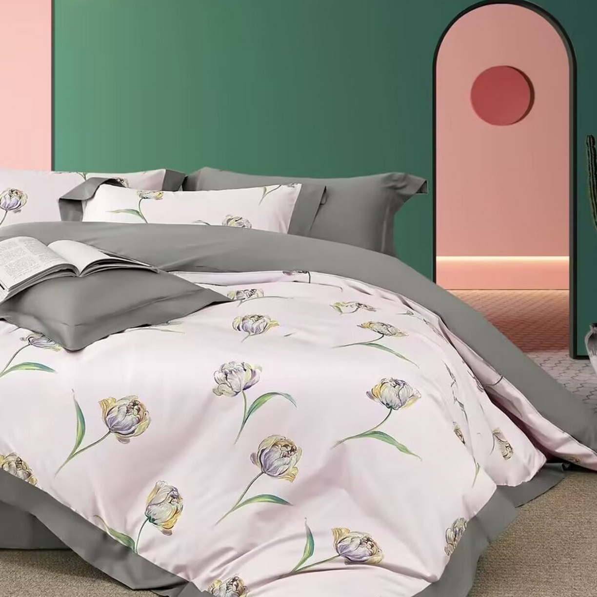 91家纺网 家纺一手货源 找家纺 （总）未来家居 2025新款UD活性印染铂金贡缎长绒棉四件套