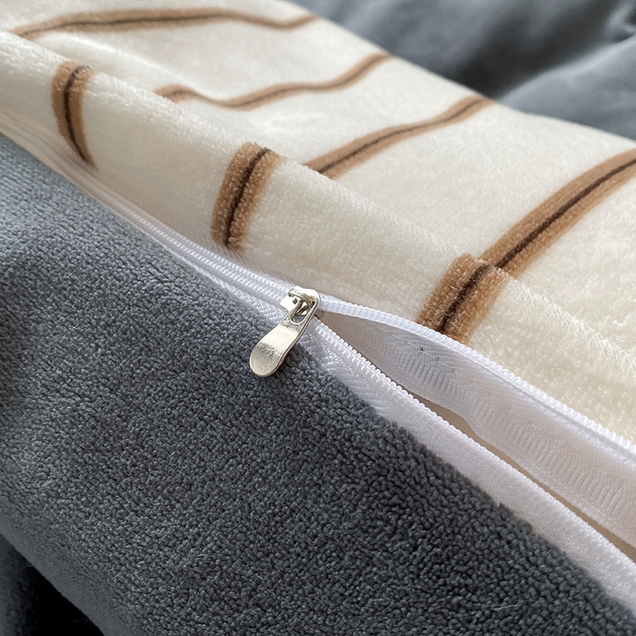 91家纺网 家纺一手货源 找家纺 富宁家纺 2025新款亲肤舒适牛奶绒8斤四件套-夜曲 夜曲-石英灰