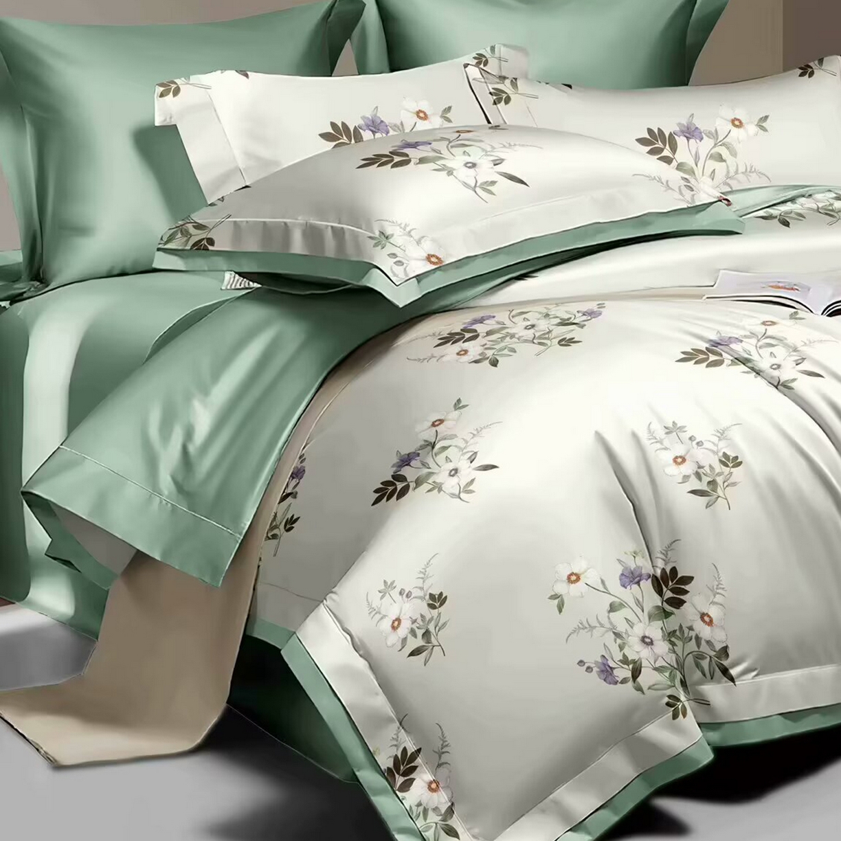 91家纺网 家纺一手货源 找家纺 （总）未来家居 2025新款UD活性印染铂金贡缎长绒棉四件套