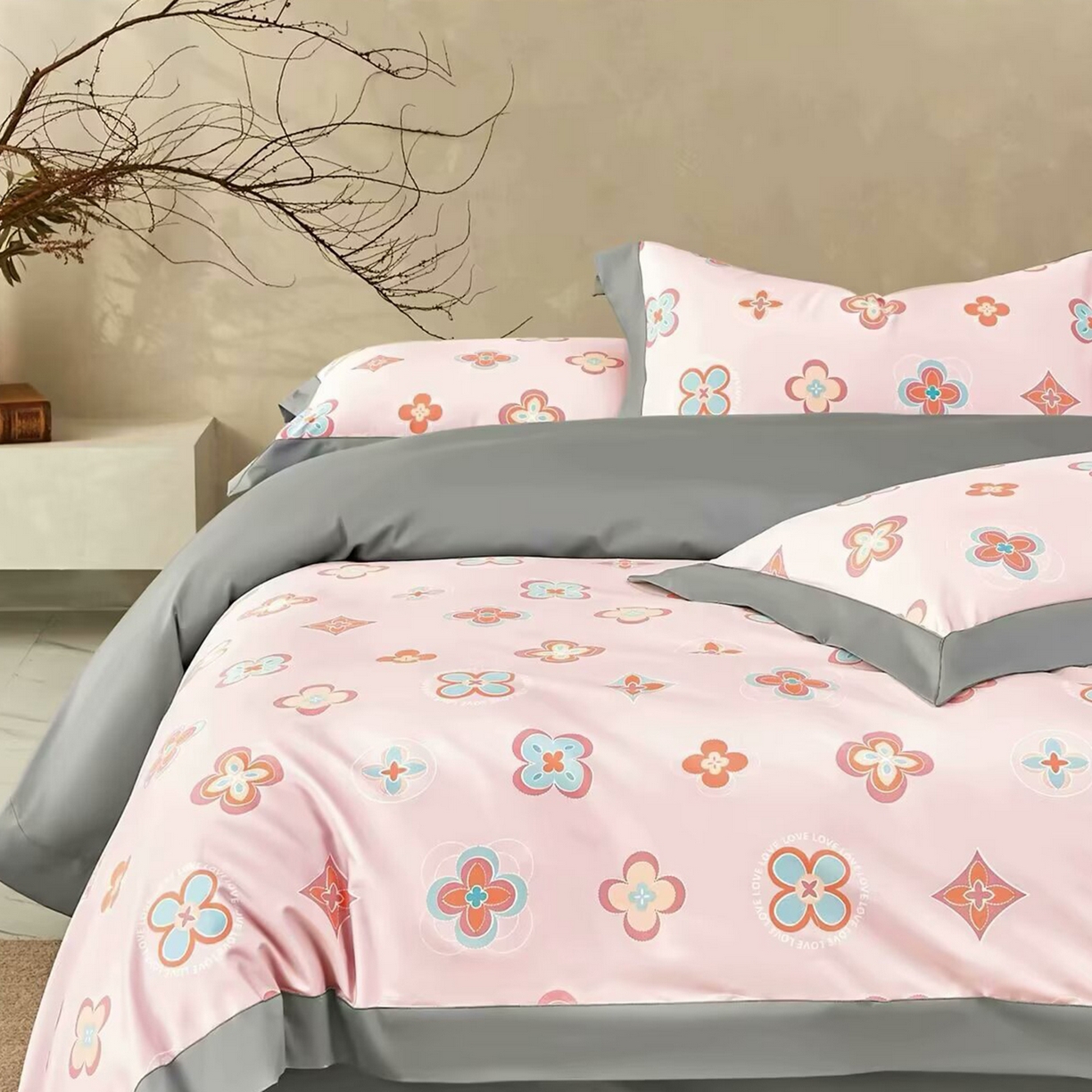 91家纺网 家纺一手货源 找家纺 （总）未来家居 2025新款UD活性印染铂金贡缎长绒棉四件套