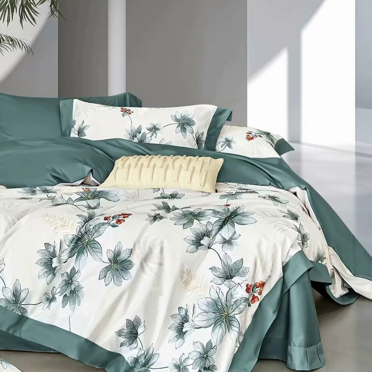 91家纺网 家纺一手货源 找家纺 （总）未来家居 2025新款UD活性印染铂金贡缎长绒棉四件套