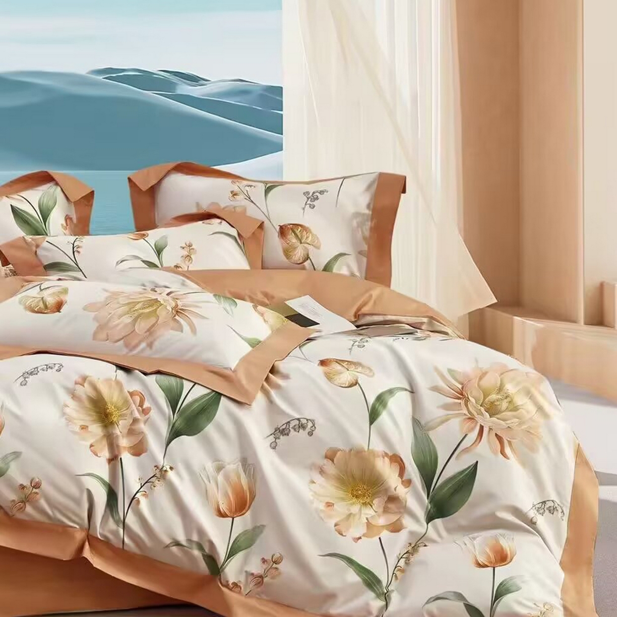 91家纺网 家纺一手货源 找家纺 （总）未来家居 2025新款UD活性印染铂金贡缎长绒棉四件套