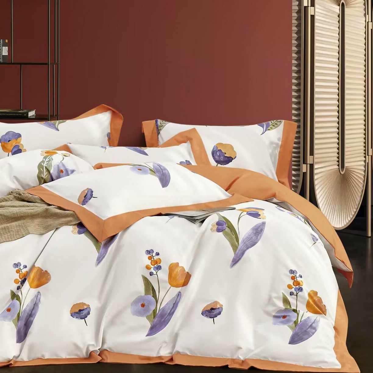 91家纺网 家纺一手货源 找家纺 （总）未来家居 2025新款UD活性印染铂金贡缎长绒棉四件套