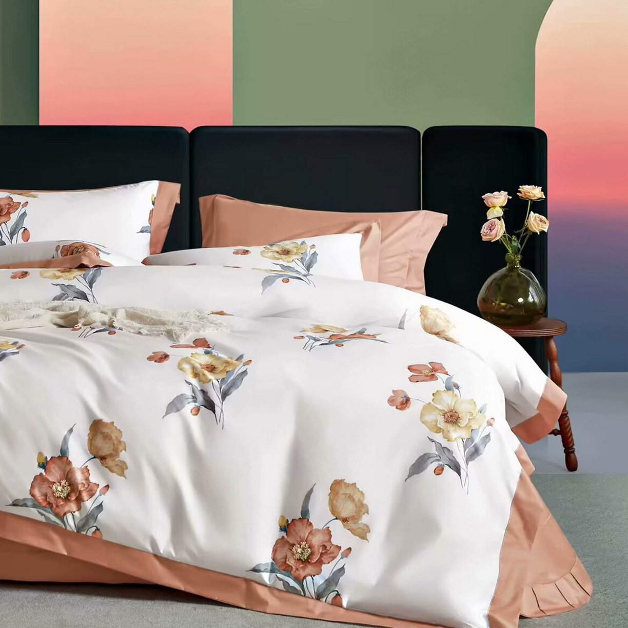 91家纺网 家纺一手货源 找家纺 （总）未来家居 2025新款UD活性印染铂金贡缎长绒棉四件套