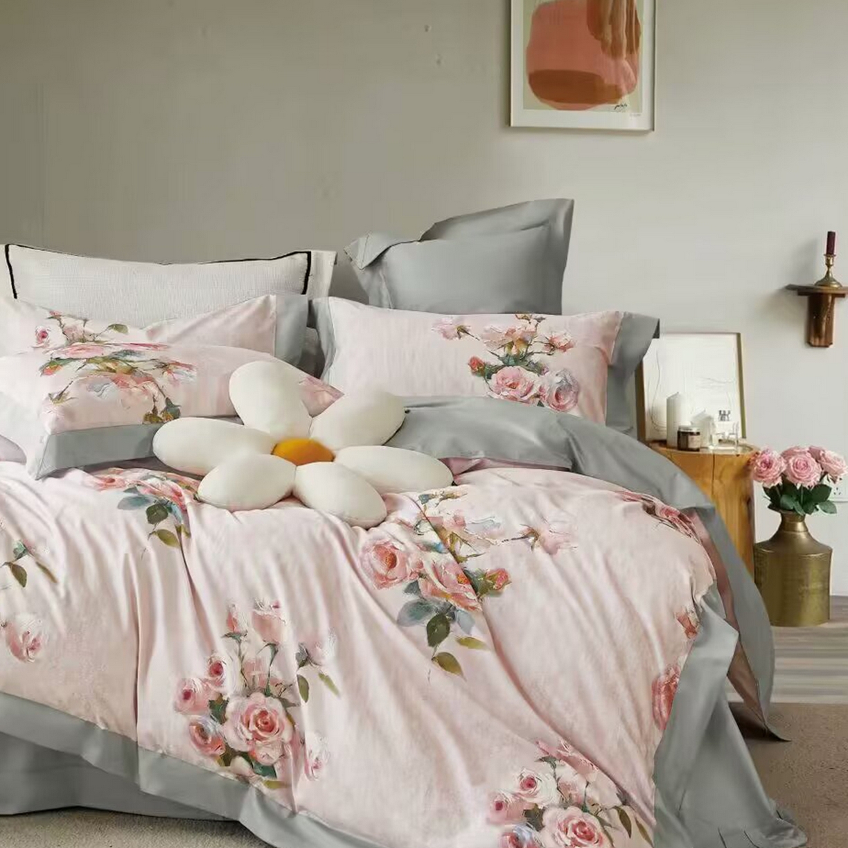 91家纺网 家纺一手货源 找家纺 （总）未来家居 2025新款UD活性印染铂金贡缎长绒棉四件套