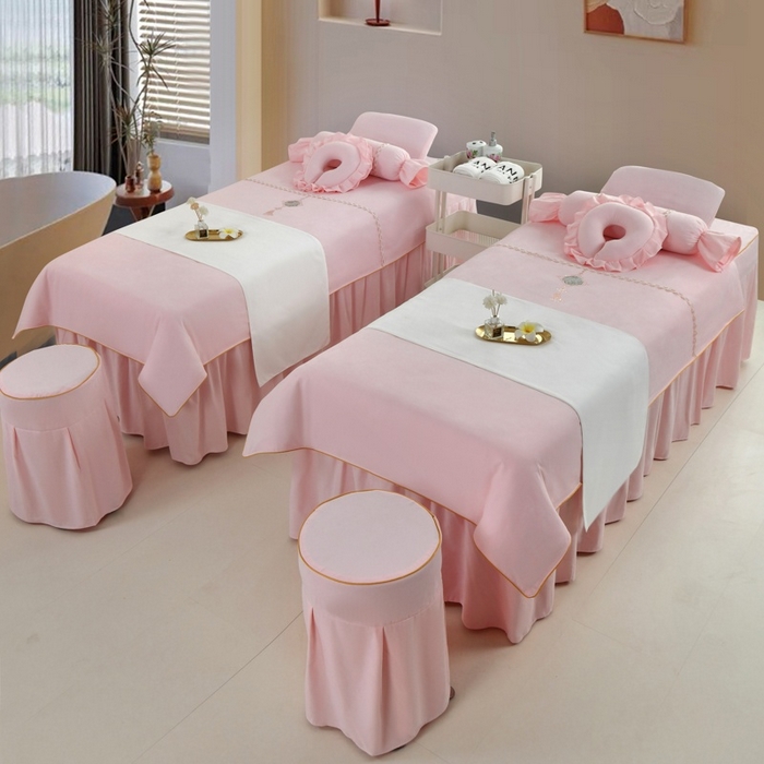 莉人坊 2025新款专注高端床罩四件套-云锦花园 云锦花园粉色