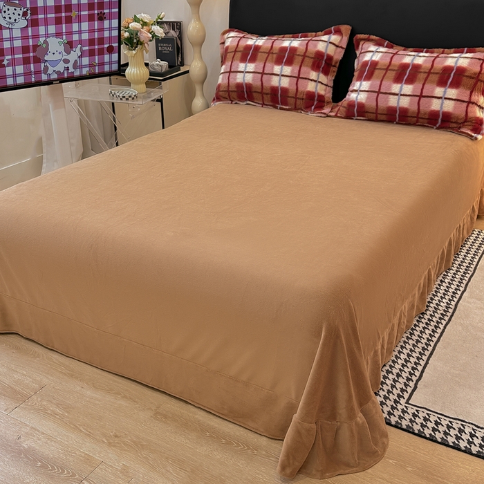 91家纺网 家纺一手货源 找家纺 一比一家纺 2025新款兔毛绒印花四件套-二 魔法学院红