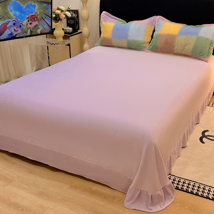 91家纺网 家纺一手货源 找家纺 一比一家纺 2025新款兔毛绒印花四件套-二 马格丽