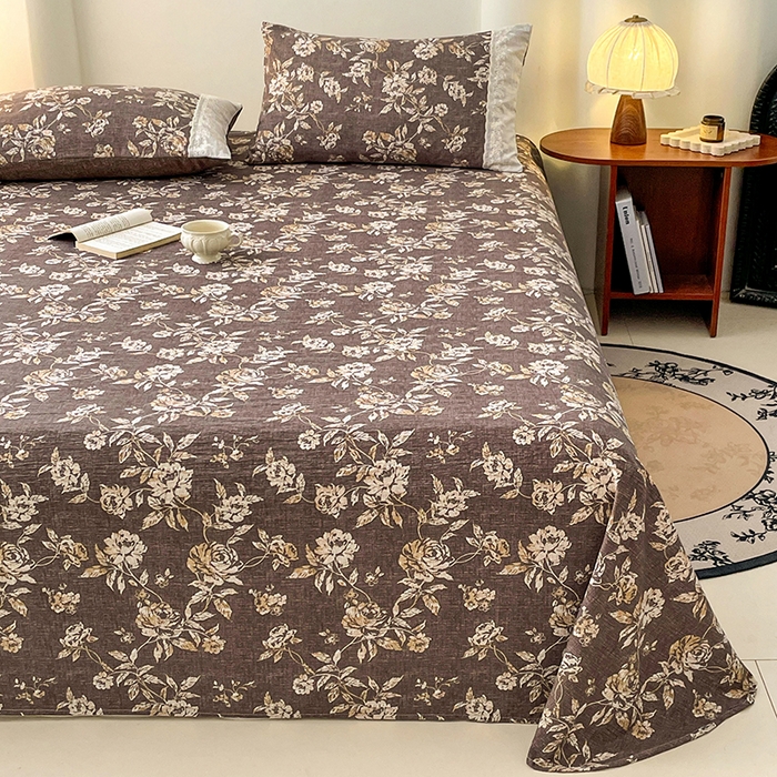 91家纺网 家纺一手货源 找家纺 梦舒羽 2025新款A类原麻床单单件床罩席梦思宿舍床垫保护罩床套罩防尘罩套三件套  秋日