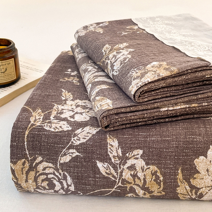 91家纺网 家纺一手货源 找家纺 梦舒羽 2025新款A类原麻床单单件床罩席梦思宿舍床垫保护罩床套罩防尘罩套三件套  秋日