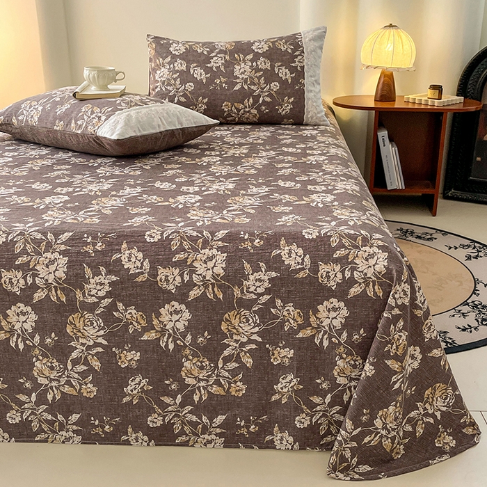 梦舒羽 2025新款A类原麻床单单件床罩席梦思宿舍床垫保护罩床套罩防尘罩套三件套  秋日