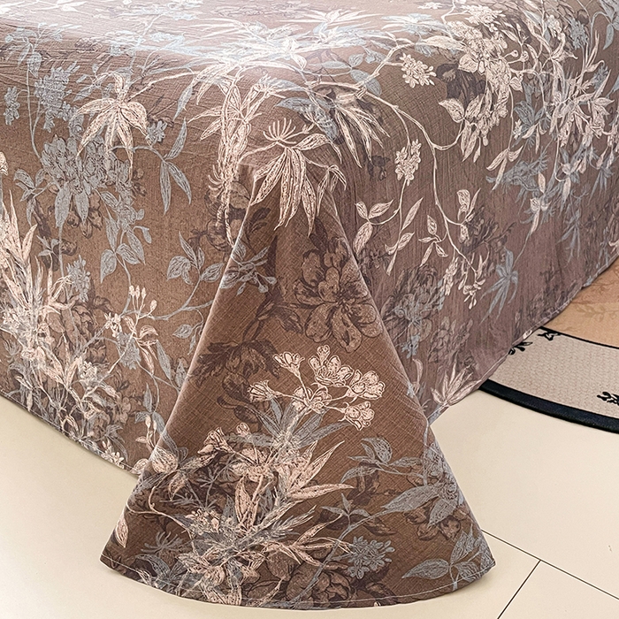 91家纺网 家纺一手货源 找家纺 梦舒羽 2025新款A类原麻床单单件床罩席梦思宿舍床垫保护罩床套罩防尘罩套三件套  金枝玉叶