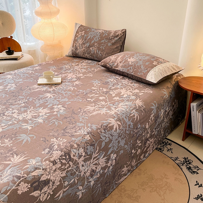 91家纺网 家纺一手货源 找家纺 梦舒羽 2025新款A类原麻床单单件床罩席梦思宿舍床垫保护罩床套罩防尘罩套三件套  金枝玉叶