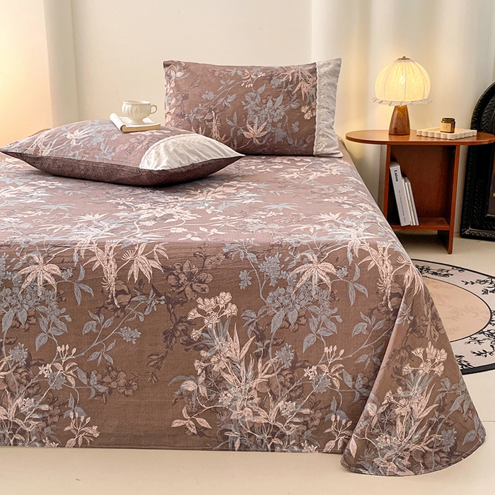 91家纺网 家纺一手货源 找家纺 梦舒羽 2025新款A类原麻床单单件床罩席梦思宿舍床垫保护罩床套罩防尘罩套三件套  金枝玉叶