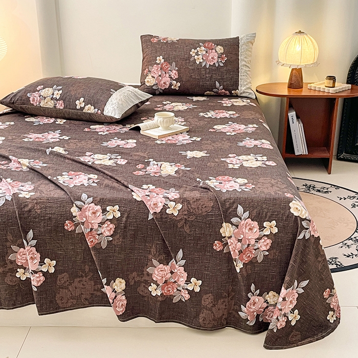 梦舒羽 2025新款A类原麻床单单件床罩席梦思宿舍床垫保护罩床套罩防尘罩套三件套  繁花