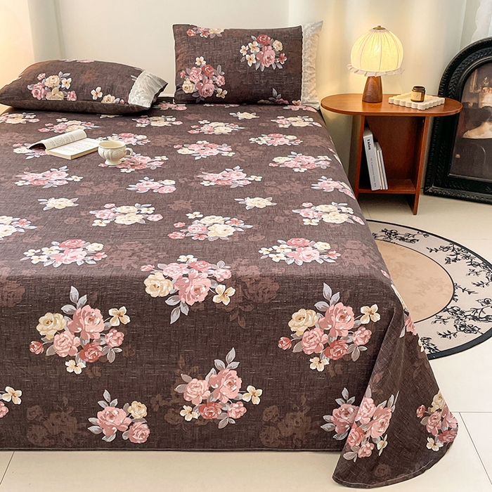 91家纺网 家纺一手货源 找家纺 梦舒羽 2025新款A类原麻床单单件床罩席梦思宿舍床垫保护罩床套罩防尘罩套三件套  繁花