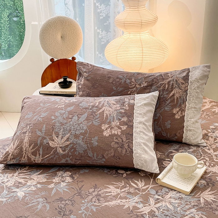 91家纺网 家纺一手货源 找家纺 （总）梦舒羽 2025新款A类可水洗原麻蕾丝花边枕套宿舍单人枕芯套枕头套内胆套