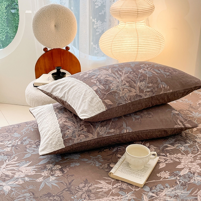 91家纺网 家纺一手货源 找家纺 梦舒羽 2025新款A类可水洗原麻蕾丝花边枕套宿舍单人枕芯套枕头套内胆套 金枝玉叶