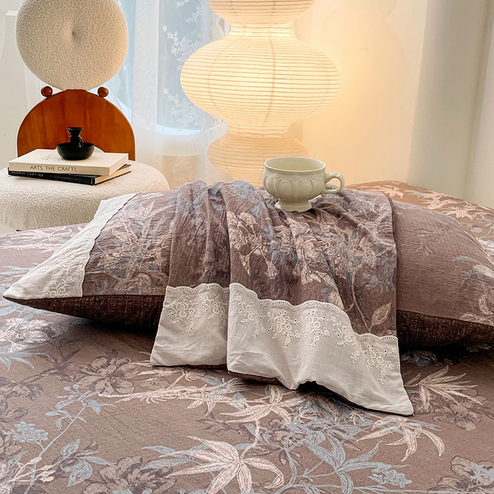 91家纺网 家纺一手货源 找家纺 梦舒羽 2025新款A类可水洗原麻蕾丝花边枕套宿舍单人枕芯套枕头套内胆套 金枝玉叶