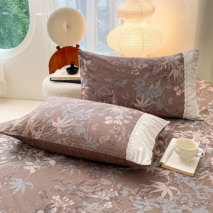 梦舒羽 2025新款A类可水洗原麻蕾丝花边枕套宿舍单人枕芯套枕头套内胆套 金枝玉叶