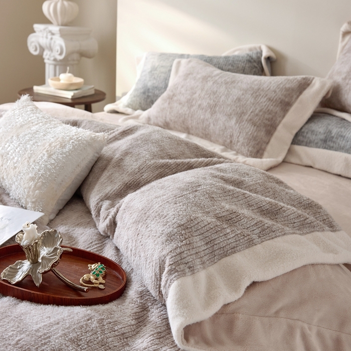 91家纺网 家纺一手货源 找家纺 （总）榻尚家居 2025新款秋冬加厚绵阳绒牛奶绒四件套