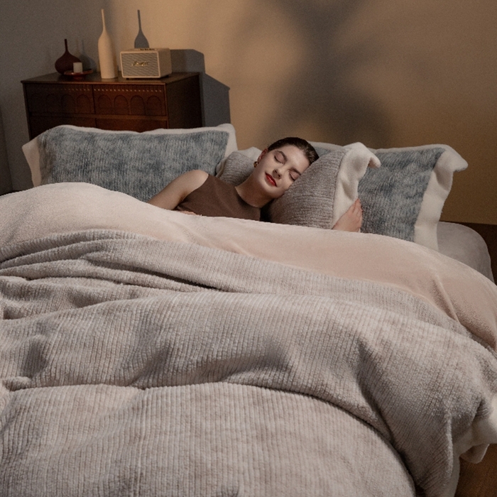 91家纺网 家纺一手货源 找家纺 （总）榻尚家居 2025新款秋冬加厚绵阳绒牛奶绒四件套