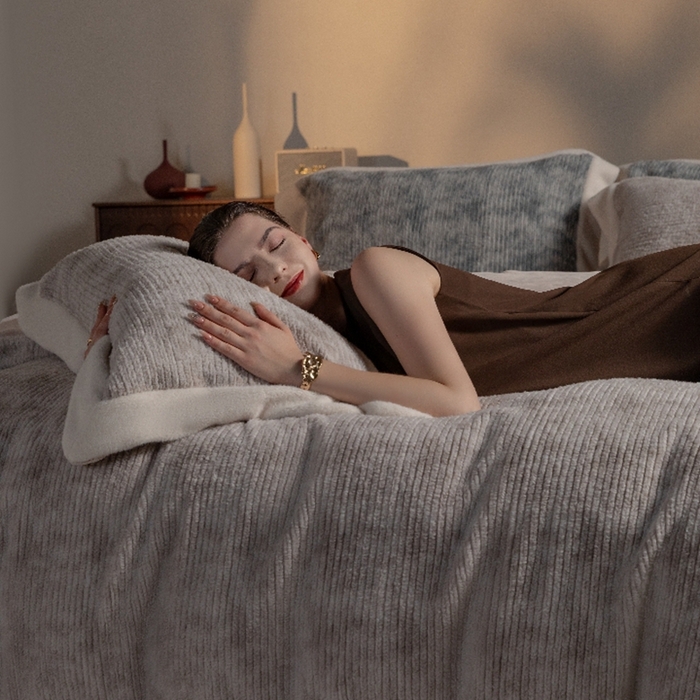 91家纺网 家纺一手货源 找家纺 （总）榻尚家居 2025新款秋冬加厚绵阳绒牛奶绒四件套